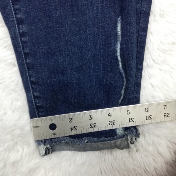Lane Bryant Womens‎ Jeans Skinny Blue Dark Wash Distressed Whiskering Plus 20 - Picture 6 of 15